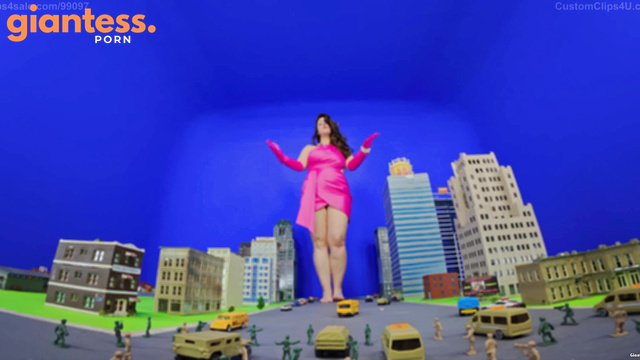 Media Impact Customs - Giantess Liz River Enjoys Some Sweet Barefoot Revenge In Pink Gloves