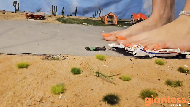 Strength GTS Dioramas - Return Of The Bratty And Mad Barefoot Giantess Terrifying Tiny City