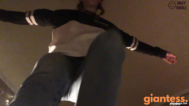 Macy Nikole - Giantess In Blue Jeans Hunts Her Helpless Tiny Victim From A Barefoot POV