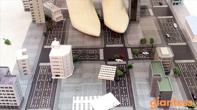 Chinese Giantess - Toy City Destroyed By White Boots Of Giantess Inside Her Big Living Room