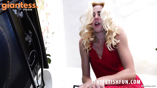 Tinyfetishfun - Blonde Mistress Poppy In Red High Heels Trampling On All Tiny