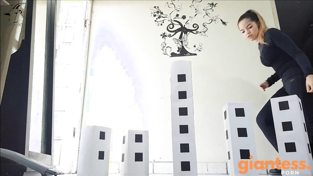 Farager's Giantess - Giantess Supervillain girl Carmen attacks a second city