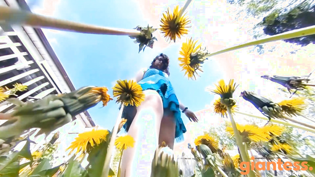 Canadian and Asian Giantess Fantasy - Unaware In A Dandelion Jungle Extreme POV