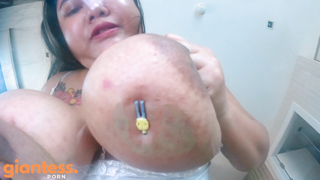 Huge Milk Tits - Giantess Vore - Crushing and Eating Tiny Man