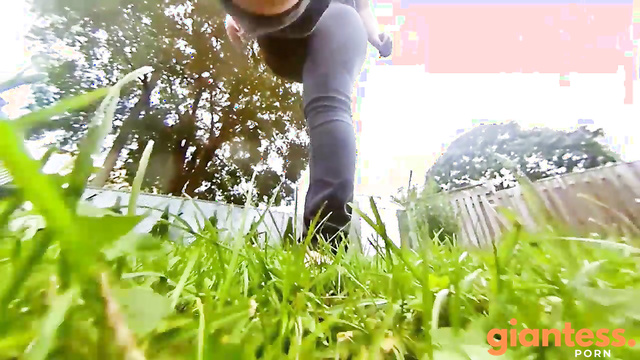 CANADIAN AND ASIAN GIANTESS FANTASY - Chased Around Eclipses Backyard