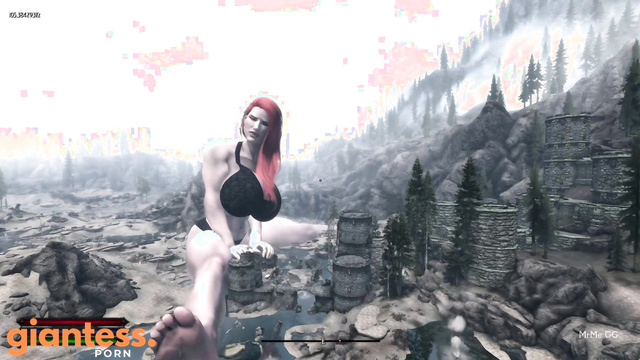 Giantess Redhead Grows Enormous and Takes Over a Snowy Winter City