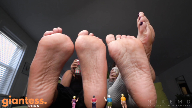 Nikemd - Giantess Megan Jones and TerraMizu Changing Shoes After Workout