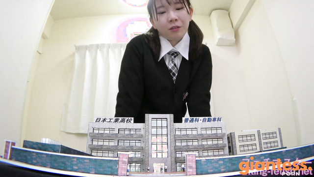 Japanese Asian Biting Mouth Fetish - Kozue Fujita Giantess Smashing Tiny Buildings