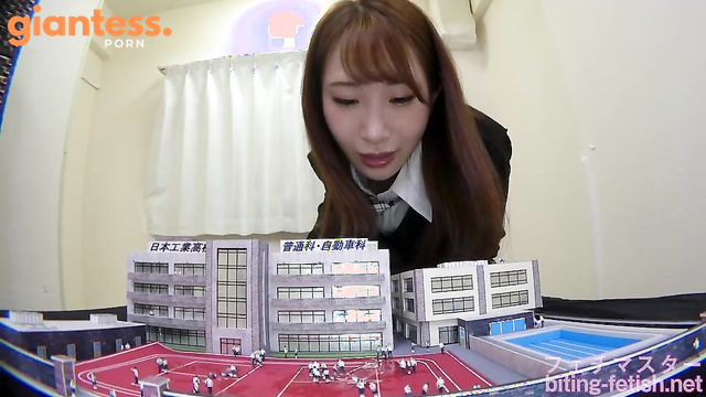 Japanese Asian Biting Mouth Fetish - Kiyoka Igarashi: Cute Giantess Swallowing Tiny Buildings