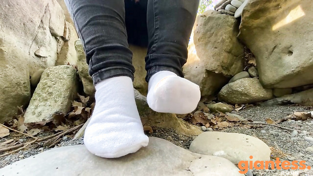 Canadian Giantess - Giantess Astrid in Caught In My Sock Inside Socks On The Beach