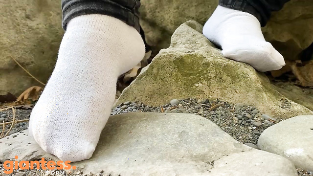 Canadian Giantess - Giantess Astrid in Caught In My Sock Inside Socks On The Beach