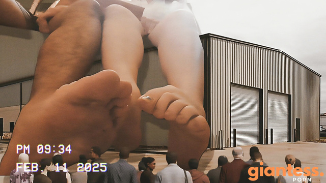 GiantGhost - Giant Lucya Loves Sitting on Buildings, Let Tiny People Admire Her Feet