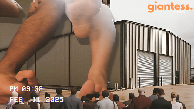 GiantGhost - Giant Lucya Loves Sitting on Buildings, Let Tiny People Admire Her Feet