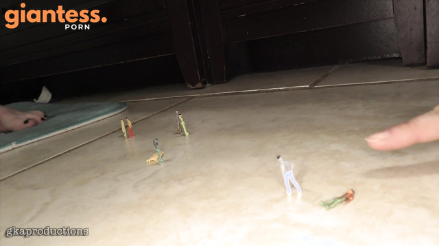 Ginary's Giantess Adventures - Misty & Sunnie Toy with Tiny Men in a Stomping Play