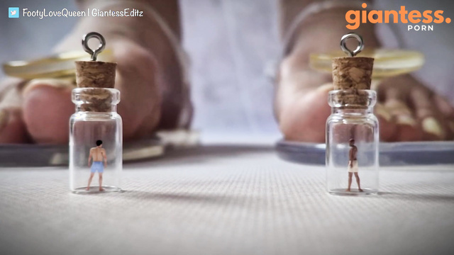 Giantess FootyQueen - Three Tinies Trapped in Jars, at the Mercy of the Giantess Part 3