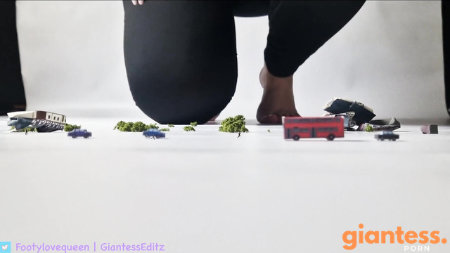 Giantess FootyQueen - Tiny People Panic But Giantess Remains Unfazed Part 2