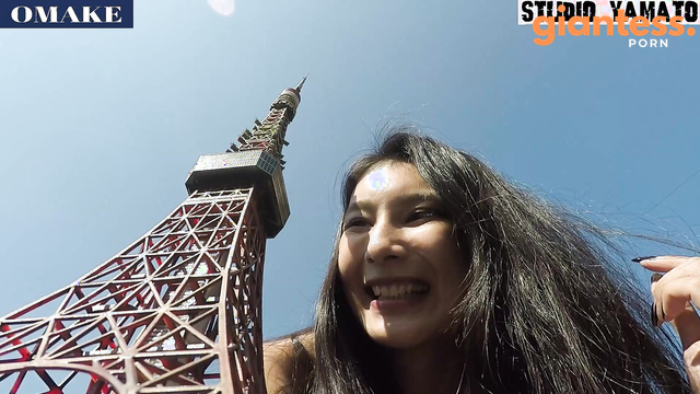 Studio Yamato - Giantess in Bikini and Her Car Teasing Around the City Tower