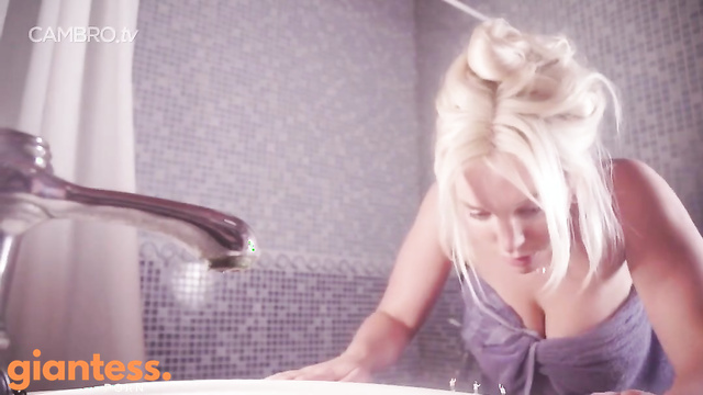 Rated Raw - Giantess Goddess Thick MILF Blondie Fesser Gets a Bath After Work