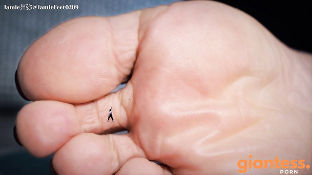 Jamie Feet - Unaware Squished Between Giantess Jamie's Sweet Bare Soles