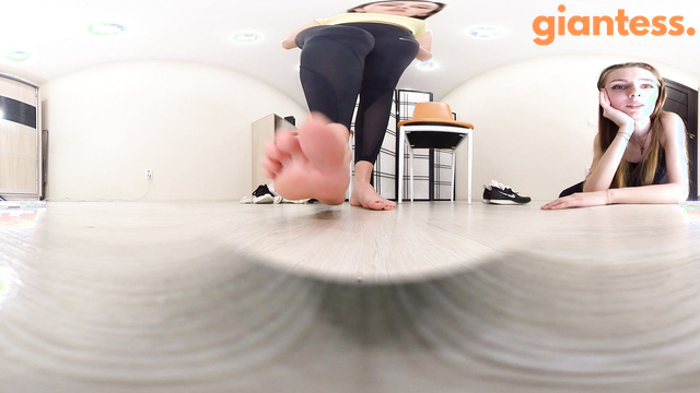 Under Giantess Feet - Sporty Ashley Punishment For Nasty Roommate