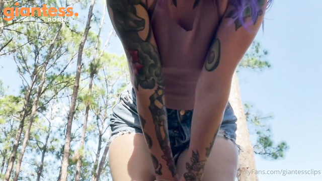 Larger Than Life - Giantess Sister Mia Hope: Growing Outdoors & Showing Off