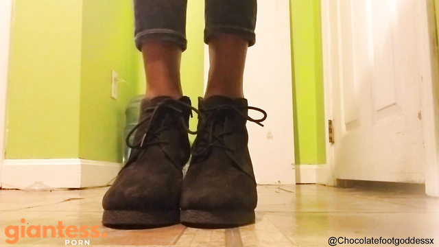 Chocolate Foot Goddess - Giantess Smells Shoes After School Project Defense
