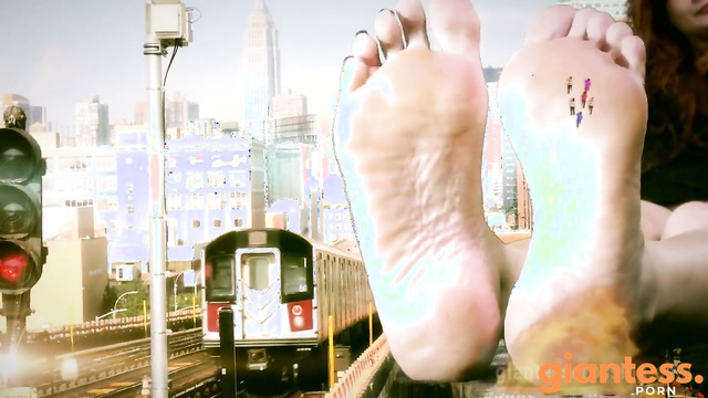 Giantess Loryelle - Giantess Barefoot Destruction: Little City Rampaged