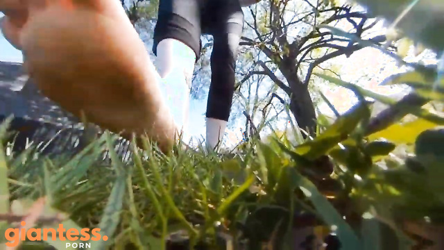 Canadian Giantess - Giantess Rebel Barefoot Walking Around The Park