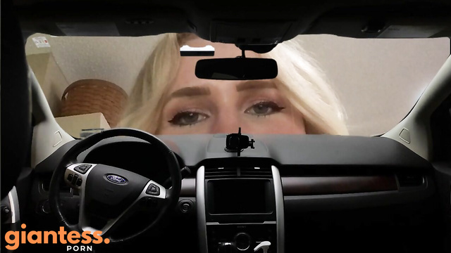 WorldUnseenFilms - Tiny Fan In Car Want To Ride On Giantess Soft Legs