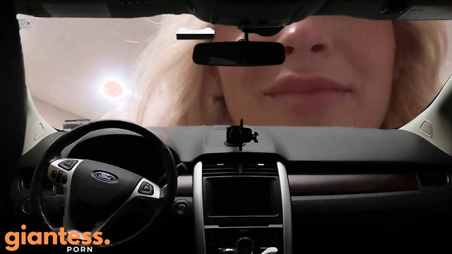 WorldUnseenFilms - Tiny Fan In Car Want To Ride On Giantess Soft Legs