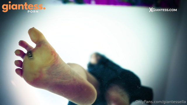 Giantess Ella - Pleasure And Pain Beneath Her Towering Soles Underglass