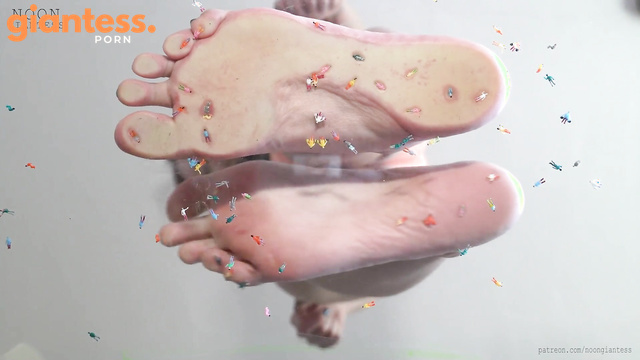 Giantess Noon - Crushing Micro Slaves Beneath Bare Feet Underglass