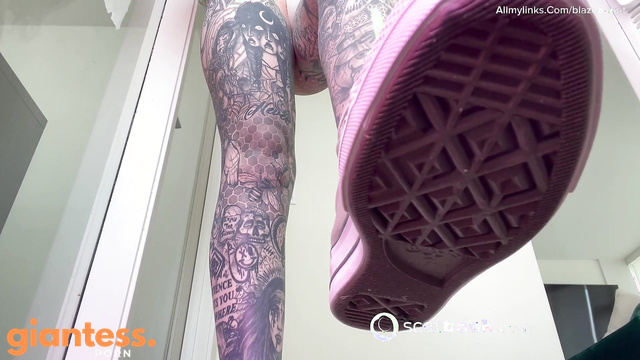 Blazed Brat - Worship At Mistress Mercy Rage’s Giantess Sneakers POV