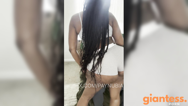 The Goddess Nubia - Ebony Giantess Puts Her Slave in Her Thick Place