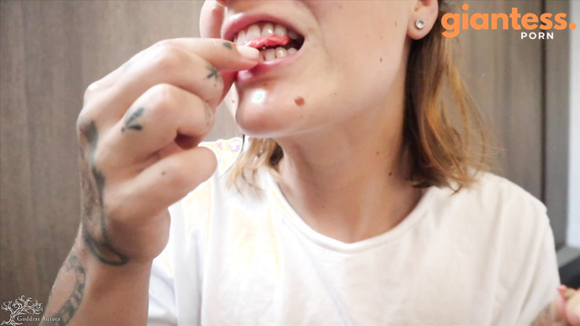Goddess Aurora - Gummy Prison: Giantess Encases Her Meals in Sweetness