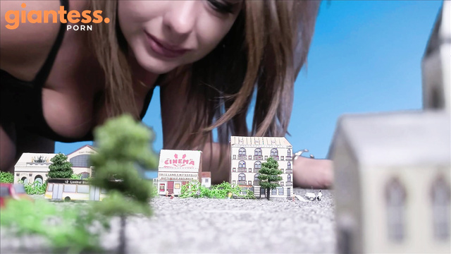 Giantess Goddess Alena - Dream City Under The Touch of Powerless Giant Fingers