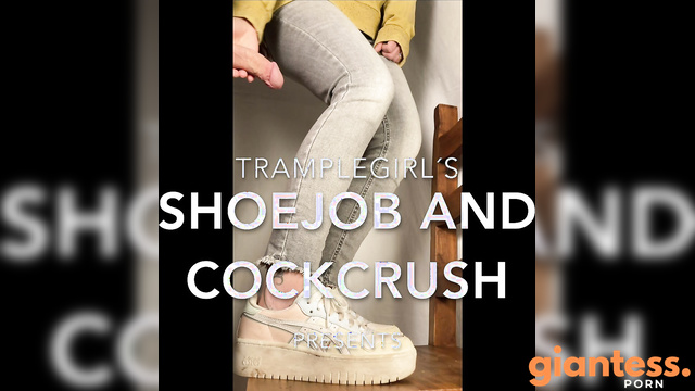 Tramplegirls Shoejobs And Cockcrush - Japan Giantess Shoejob In Asics Sneakers & Calve Humping