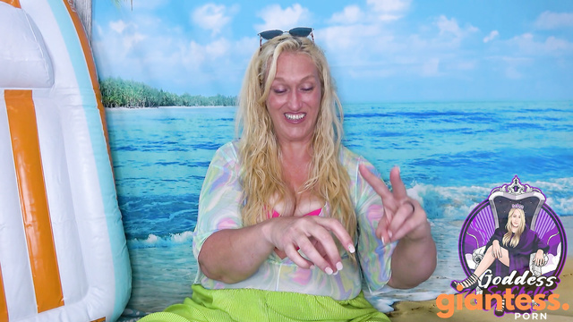 SeeChelle The Goddess - Tickled By Mature Blondie Giantess At The Beach