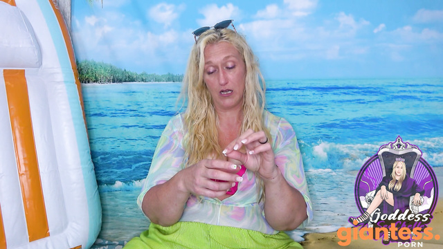 SeeChelle The Goddess - Tickled By Mature Blondie Giantess At The Beach