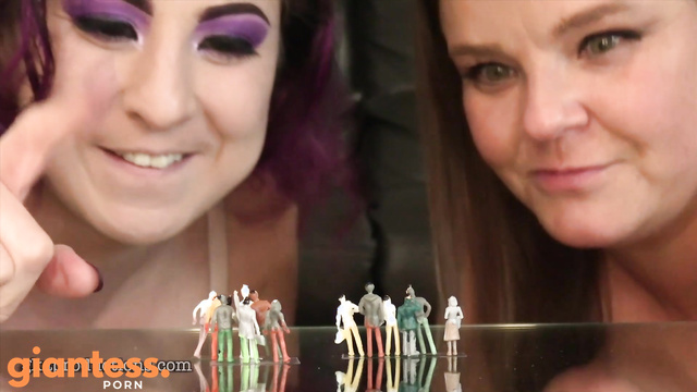 Ginary's Giantess Adventures - Gia & Mandie Devour Their Shrunken Mens