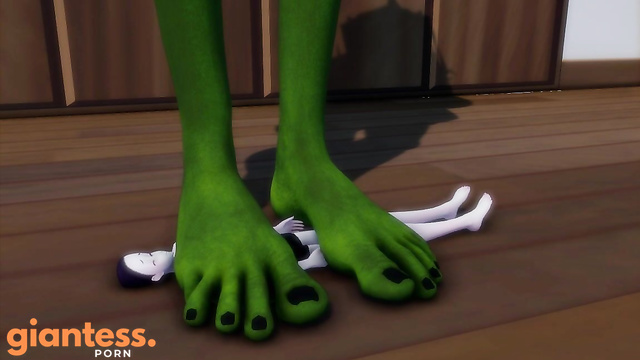 Hardcore Domination: Giantess Hulk Tramples a Tiny Alien