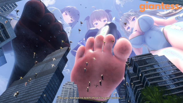 Gigantic Student Council Member in Latex, Barefoot In Control