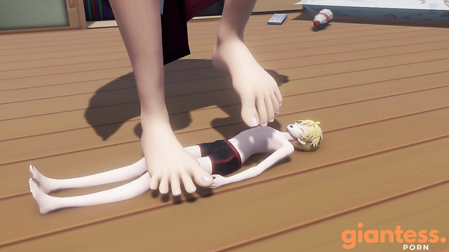 Giantess Mimosa’s Barefoot Domination Of Her Tiny Blonde Slave