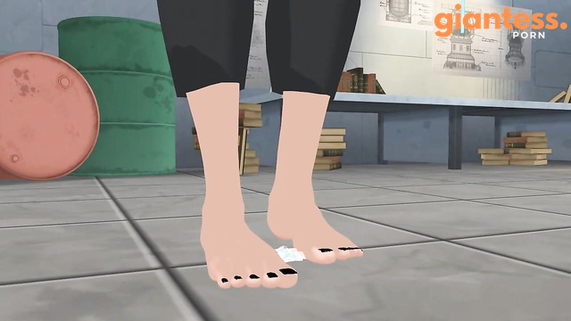Merciless Barefoot Giantess Android Tramples Her Tiny Victim