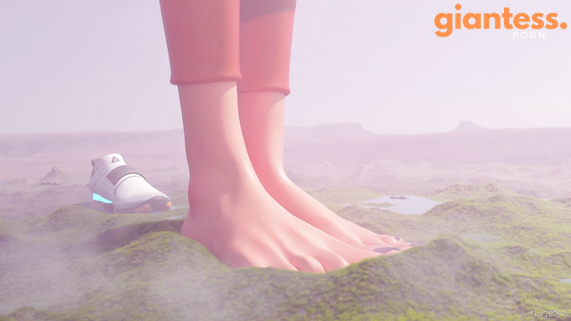 Epic Outdoor Trek: Giantess Barefoot Tracer Stomping in Slow Motion
