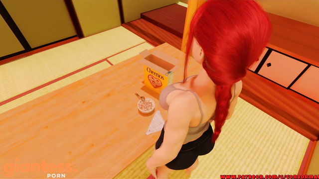 Shrunk Kids And Sweet Morning Snacks With Redhead Giantess