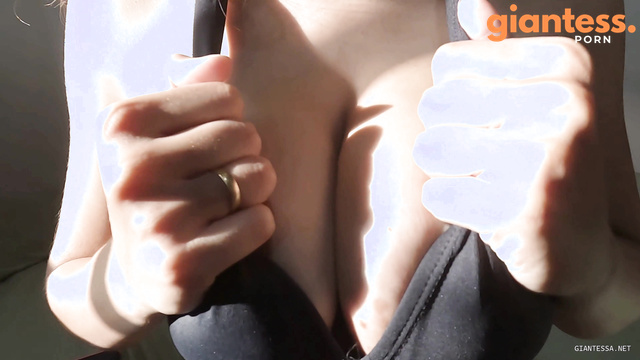 Crushed And Helpless: Tiny Man Between My Huge Boobs Cleavage