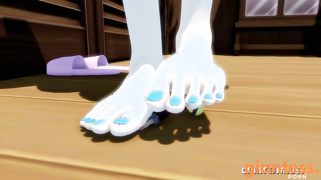 Hinata Giantess Crushes And Controls Tiny Man With Pink Slippers