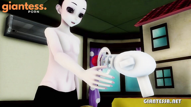Giantess Schoolgirl Himawari Unaware Stomping On Little Boy In Her Room