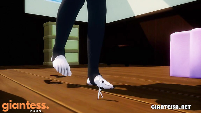 Giantess Schoolgirl Himawari Unaware Stomping On Little Boy In Her Room